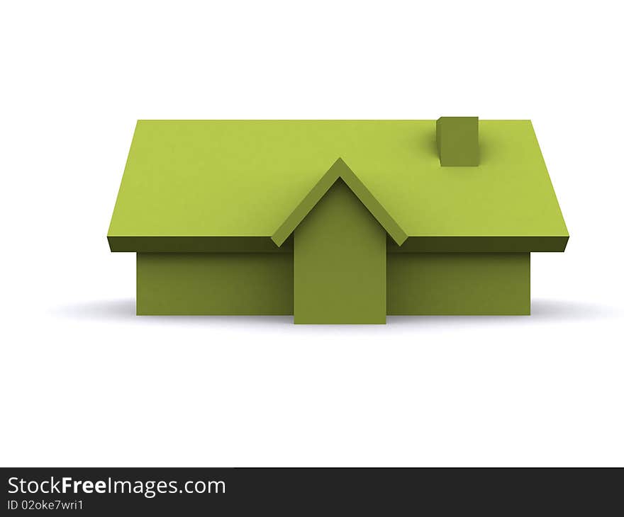 A 3d maded house on a white background