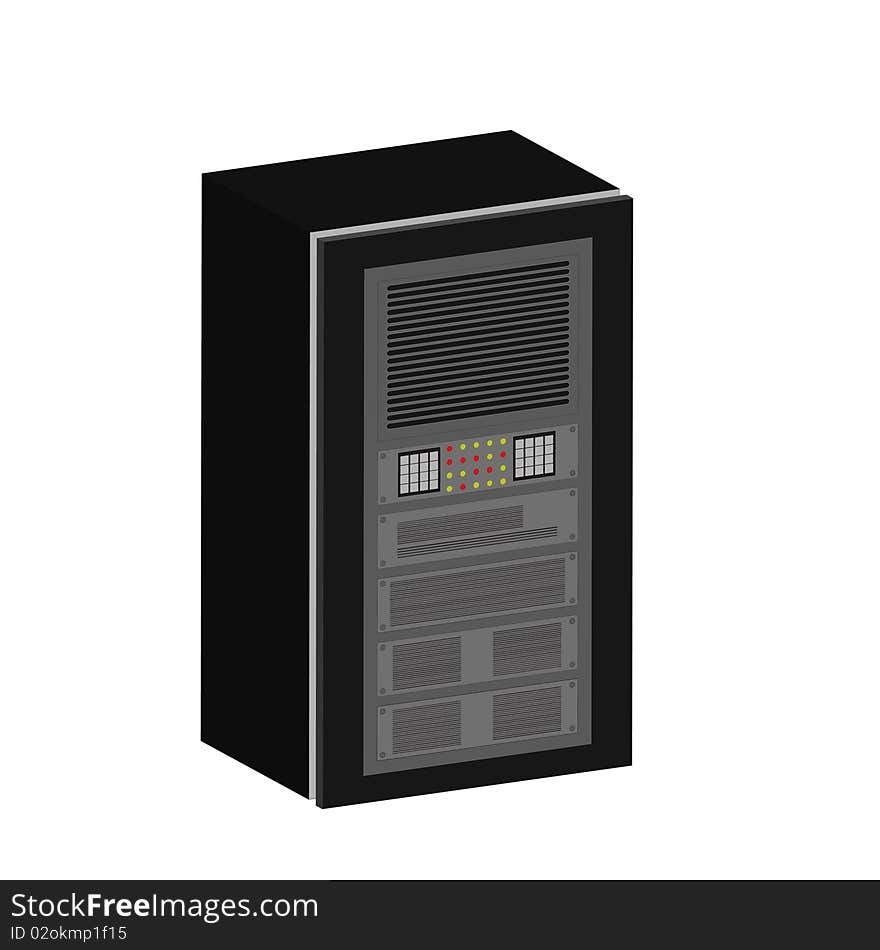 A fully scalable vector illustration of a dedicated external web hosting server. Isolated over pure white background. A fully scalable vector illustration of a dedicated external web hosting server. Isolated over pure white background.