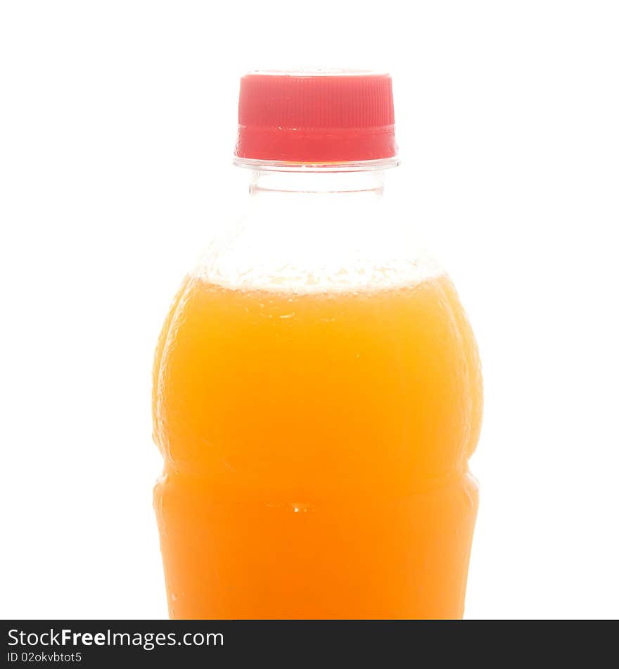 Delicious juice bottle isolated on white background