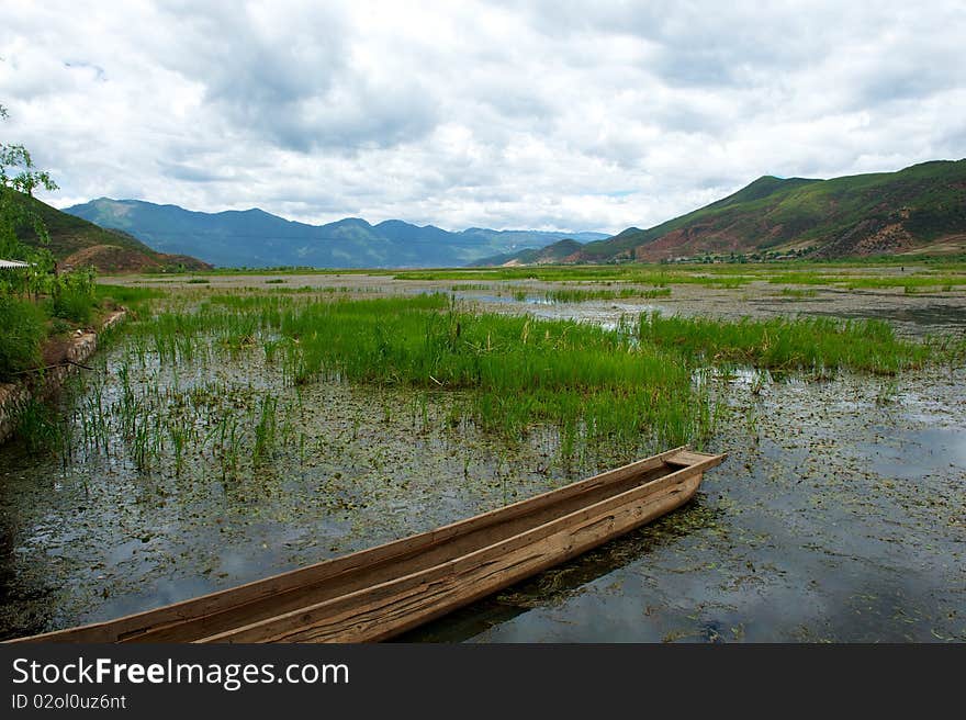 Beautiful scene of Lugu Lake, Yunnan Province China