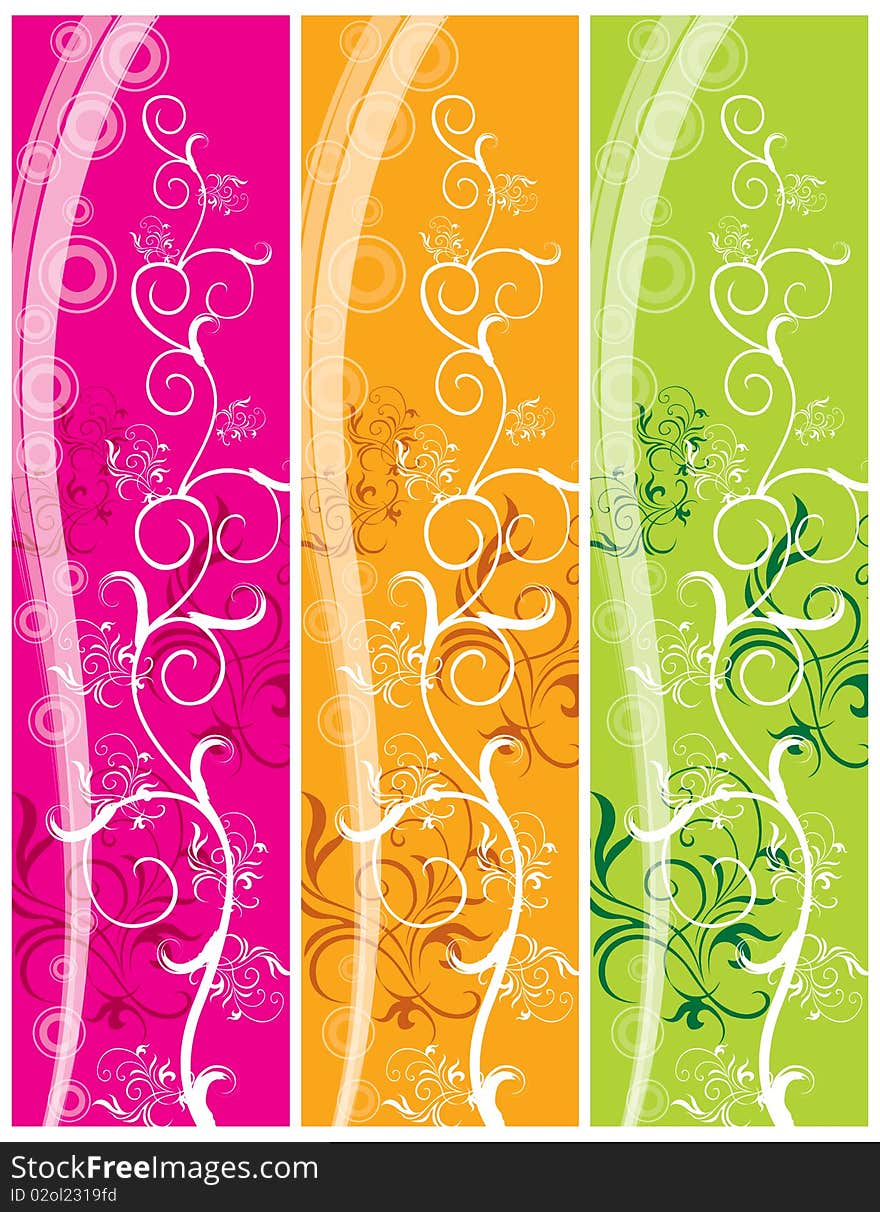 Illustration of Floral Pattern in Assorted Colors