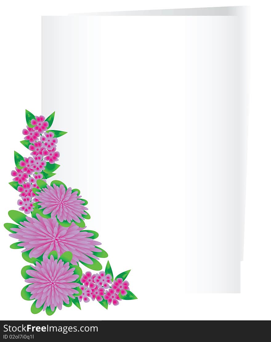 Is-lilac flowers at a sheet of paper gentle. Vector illustration