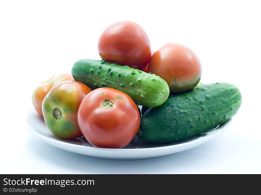 Tomatoes and cucumbers