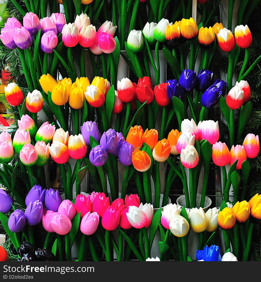 Wooden tulips