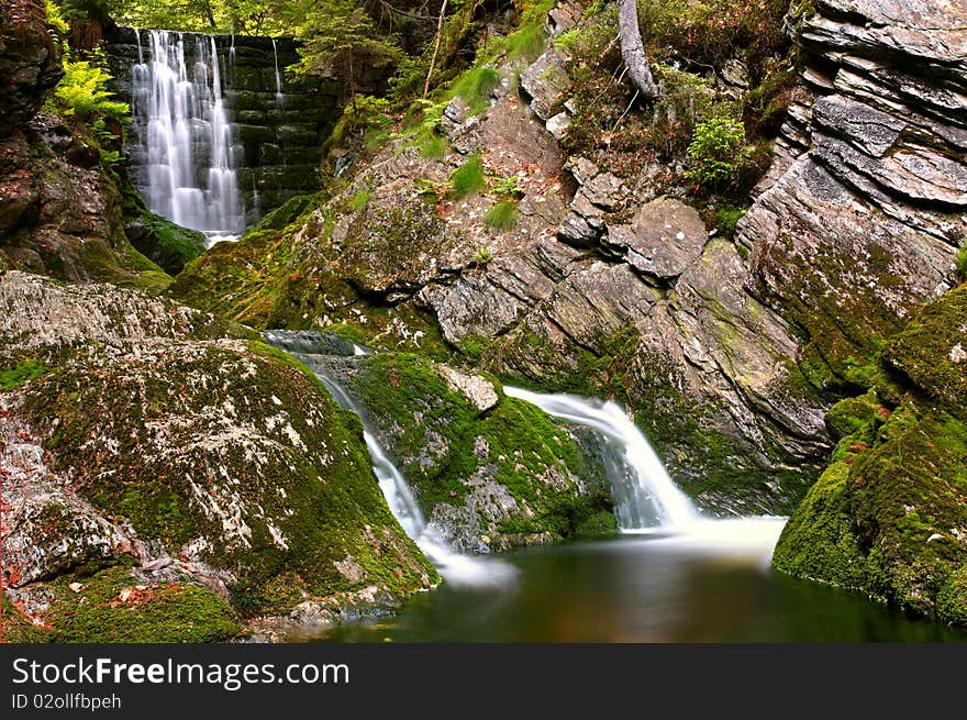 Waterfall In National Park Krkonose