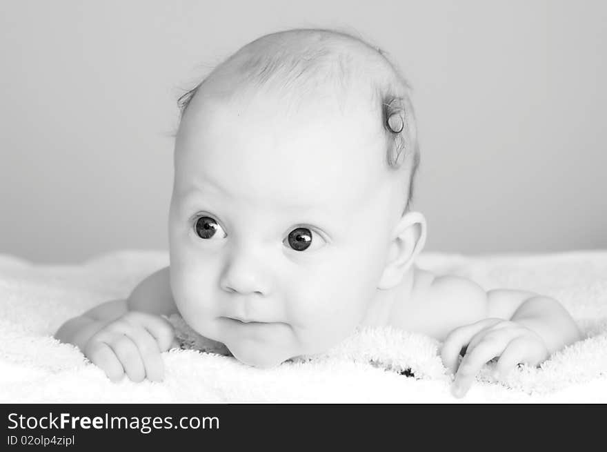 Close up of cute baby boy