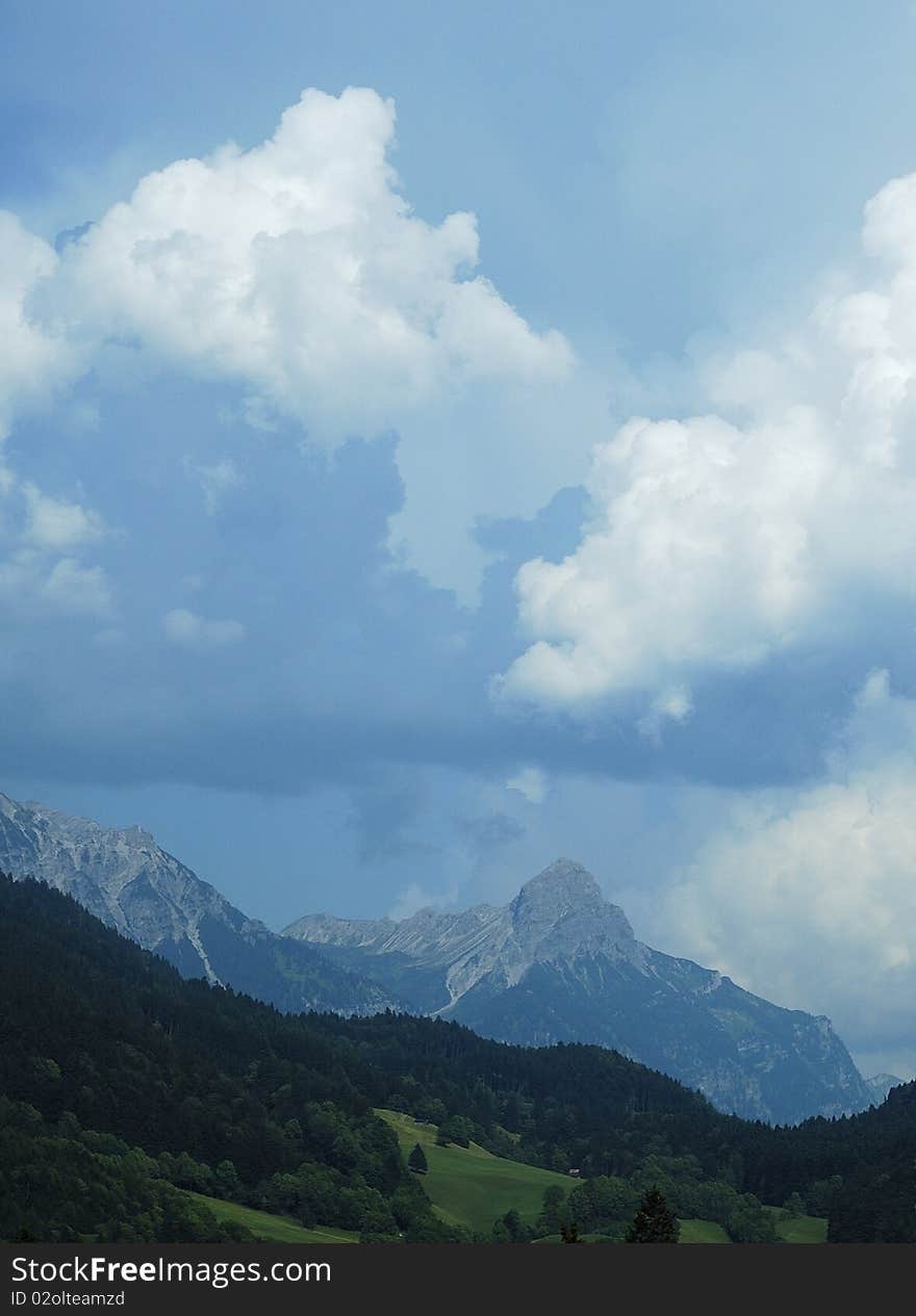 Mountain landscape in the austrian alps.