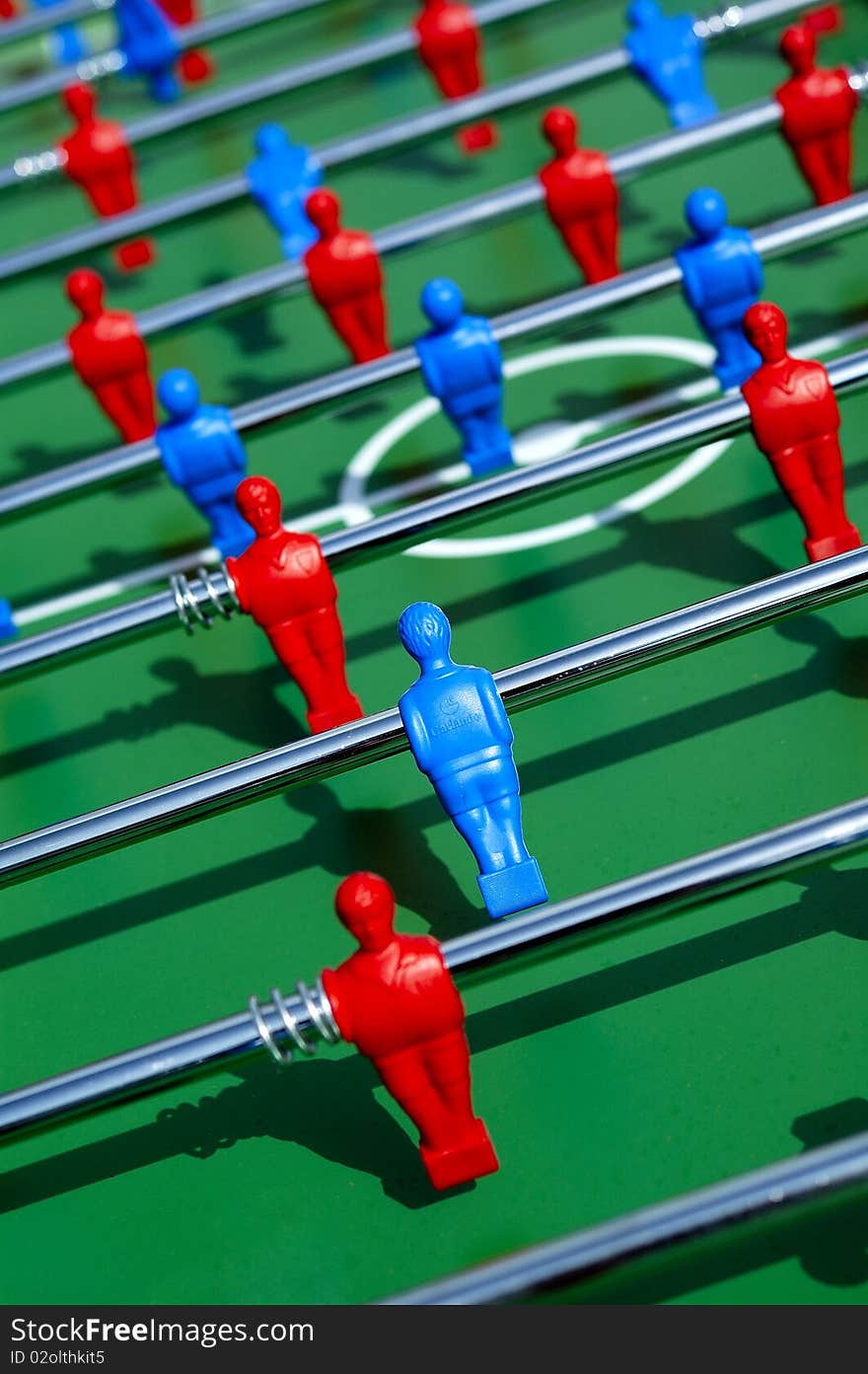 Foosball table and players with shallow DOF.