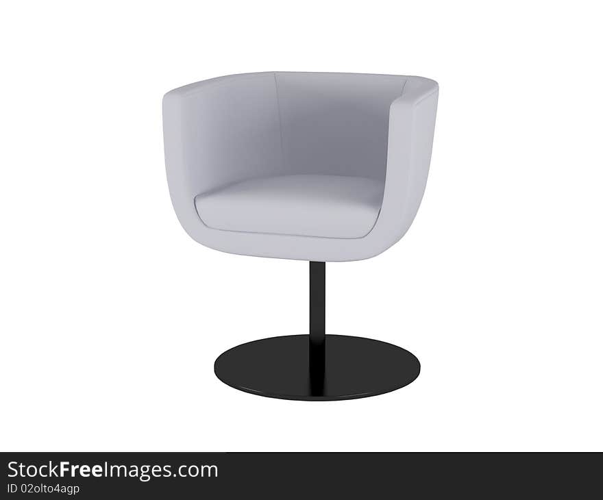 Gray office armchair isolated