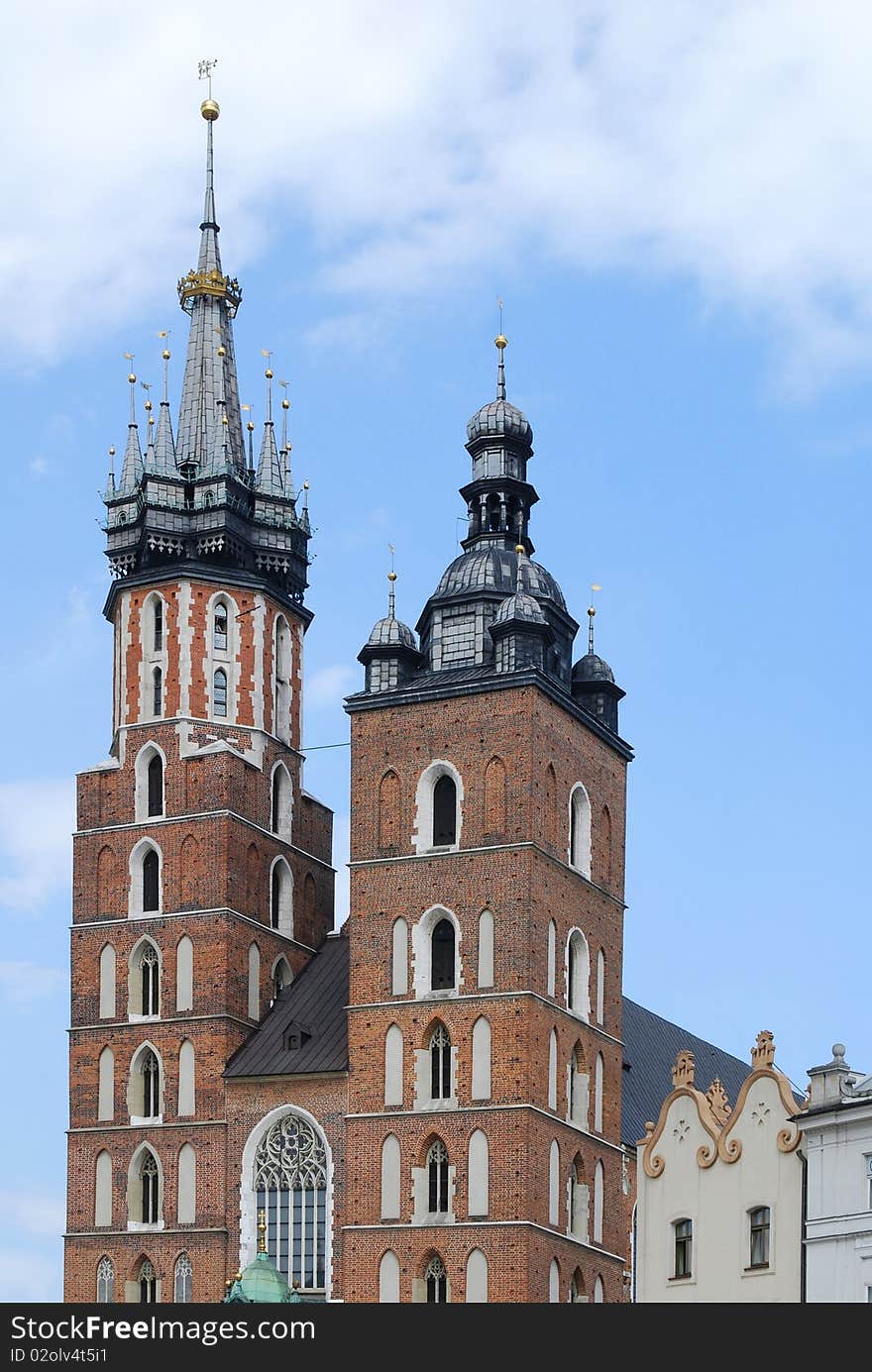 The tower of Mariacki Church in Cracow