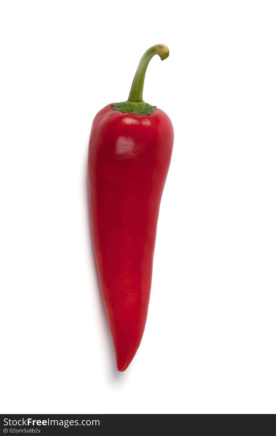 Red pepper isolated on a white with a path