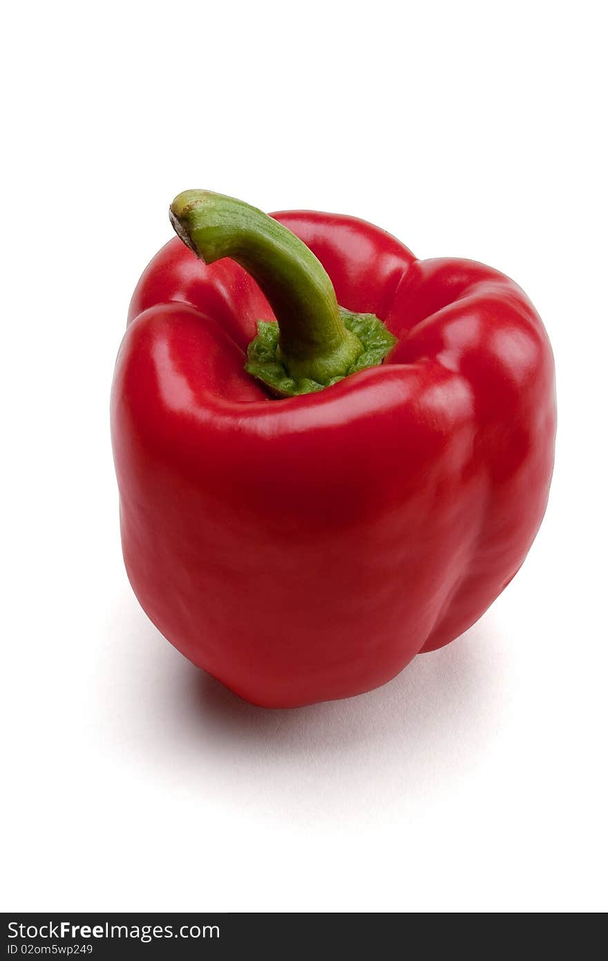 Red pepper isolated with a path on a white