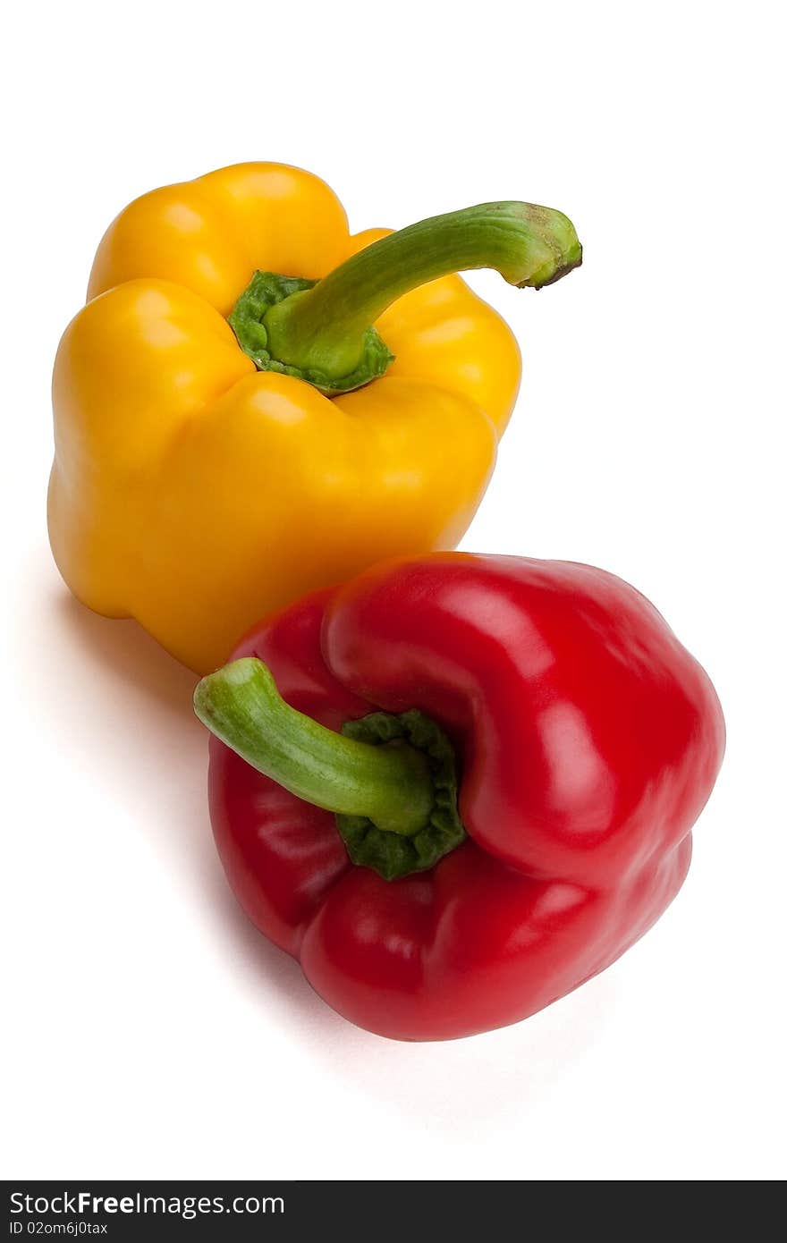 Orange and red bell peppers