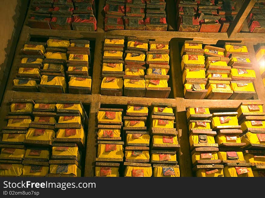 Saved Canon Book in Baiqoi monastery. Saved Canon Book in Baiqoi monastery