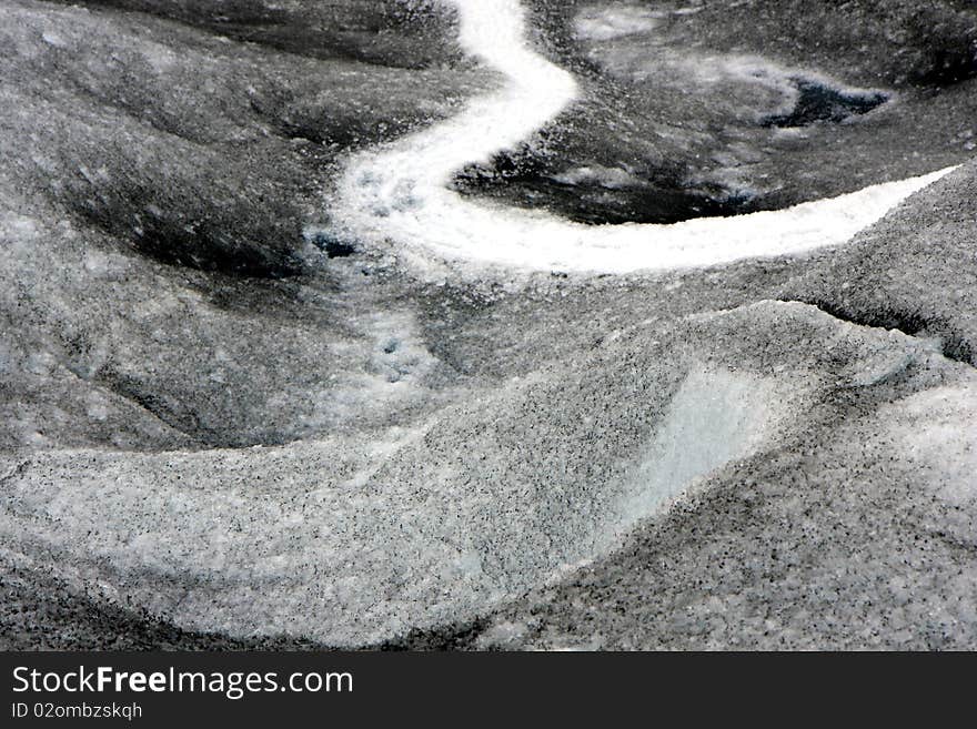 Path in the snow of a glacier in Argentinian Patagonia. Path in the snow of a glacier in Argentinian Patagonia