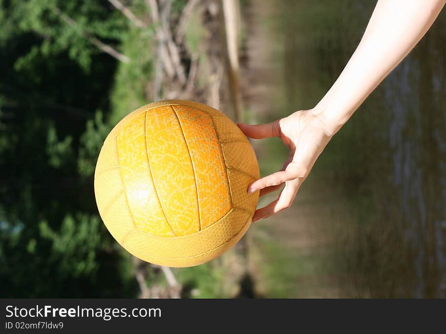 Orange beach voleyball ball