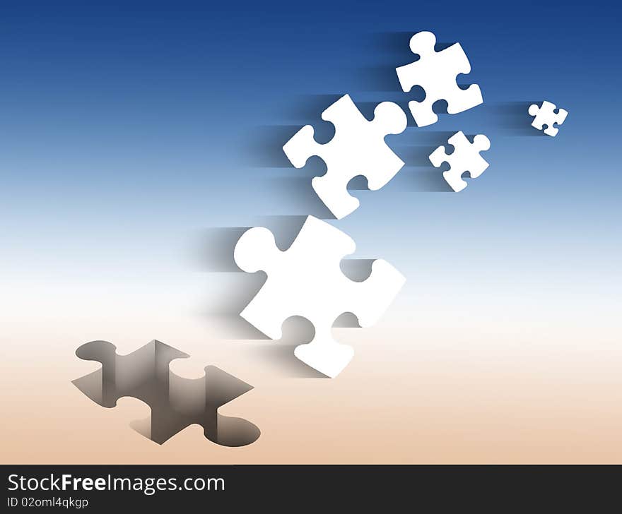 Illustration of puzzle piece against beautiful background. Illustration of puzzle piece against beautiful background