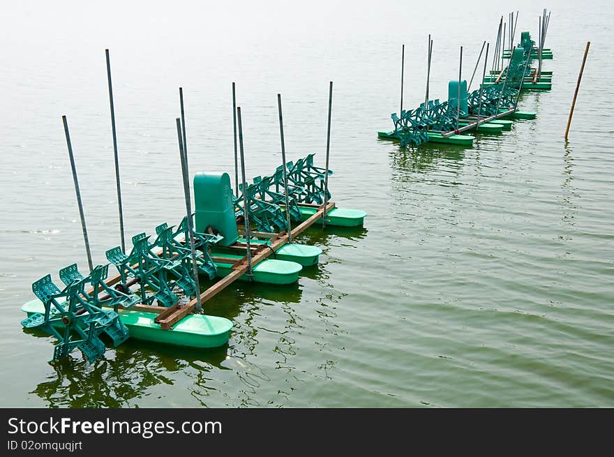 Water purifier on the lake.