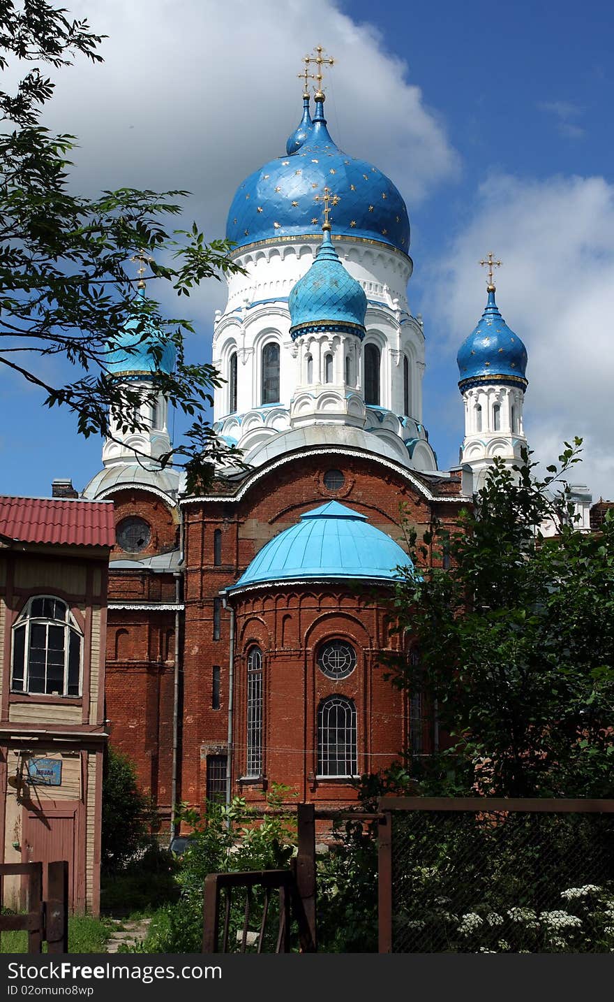 Gatchina church building in Russia and sky. Gatchina church building in Russia and sky