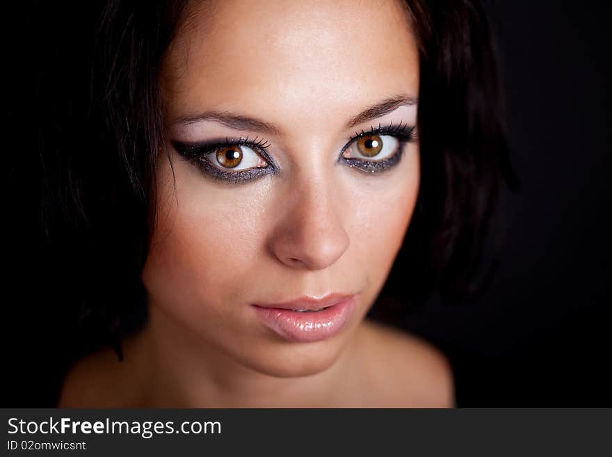 Close-up of beautiful young woman