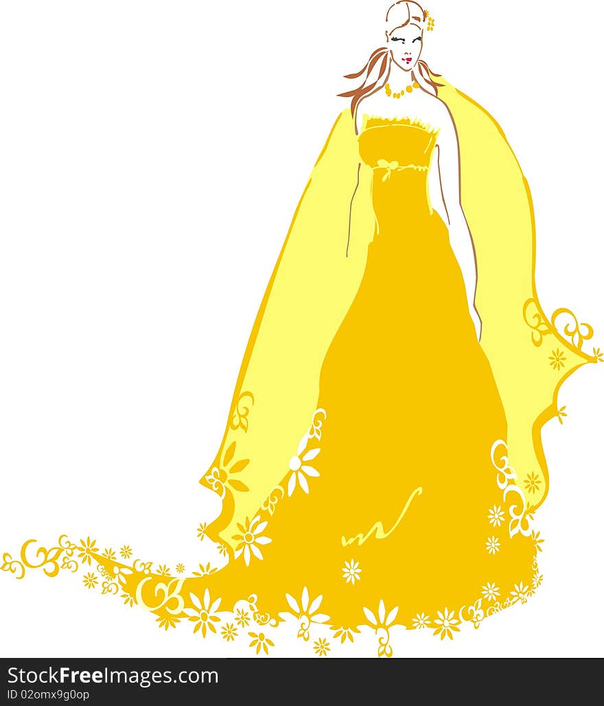 Romantic vector bride in eps format