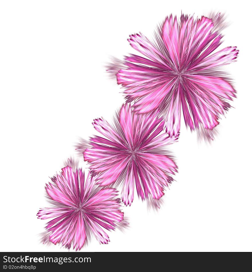 Abstract fractal rendering resembling spring flowers