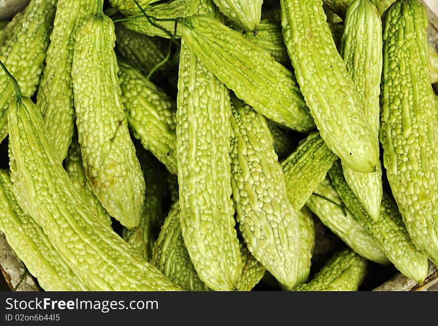 Many Balsam pear on the ground