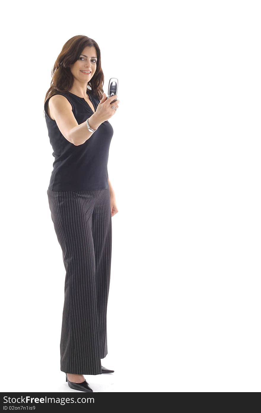 Woman Taking Photo With Camera Phone Vertical