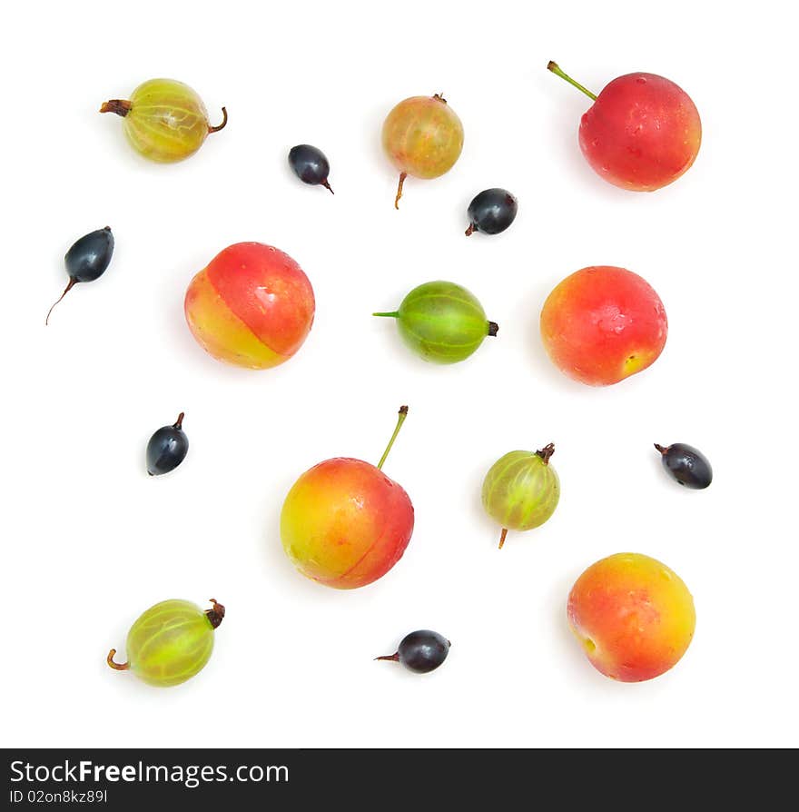 Collection of berrys. Isolated object. Element of design.