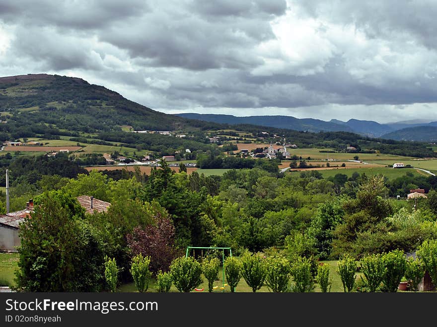 View of the country around chomerac in france