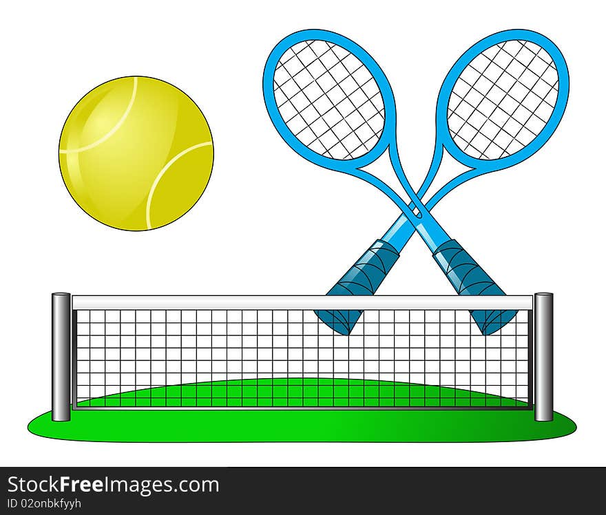 Vector Tennis Attributes On White