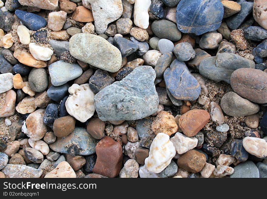 River stones close up, small depth of sharpness