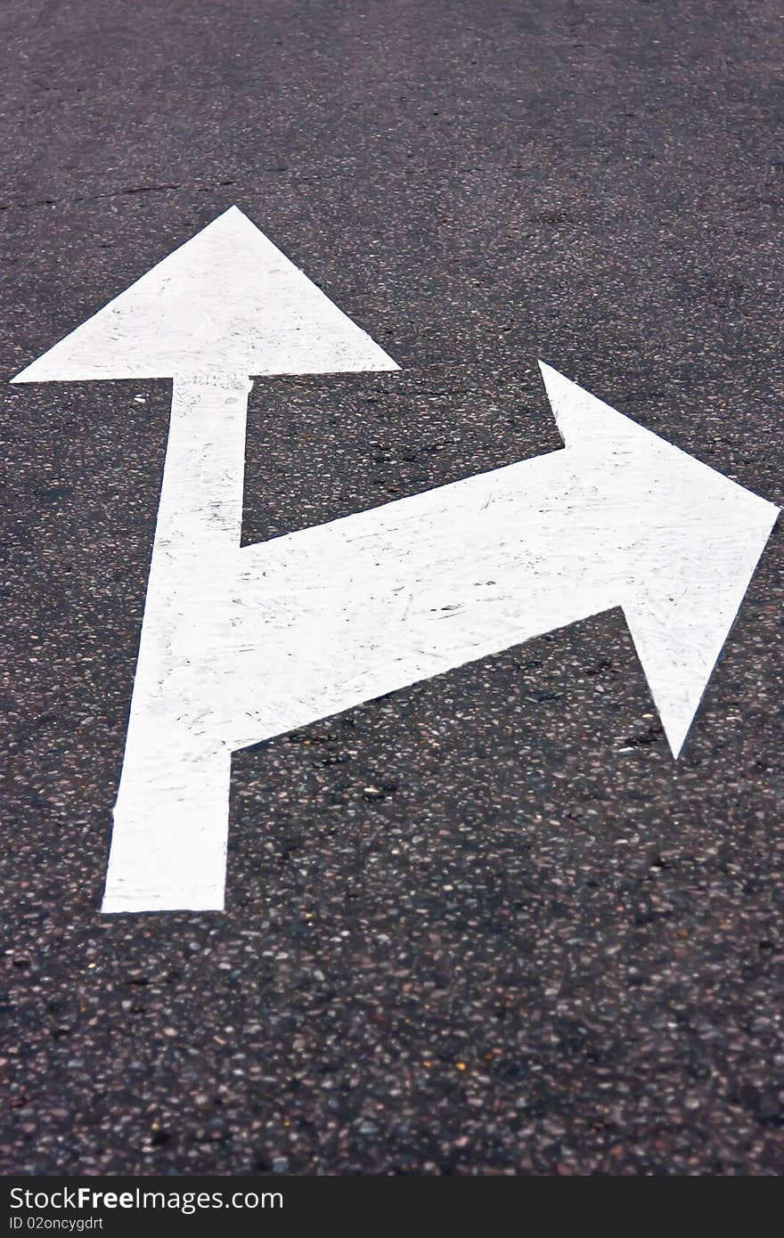 Road sign on asphalt