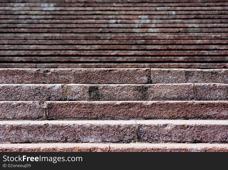 Old stone broken staircase