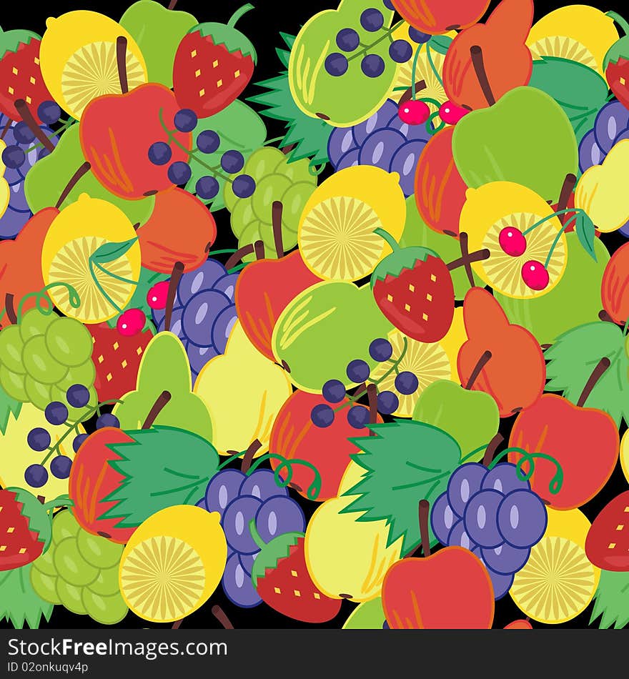 Background with fruits and berries