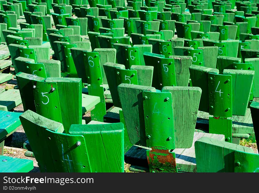 Green Seats In A Park