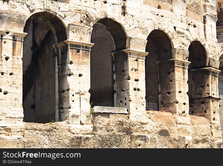 The colosseum in Rome, Italy