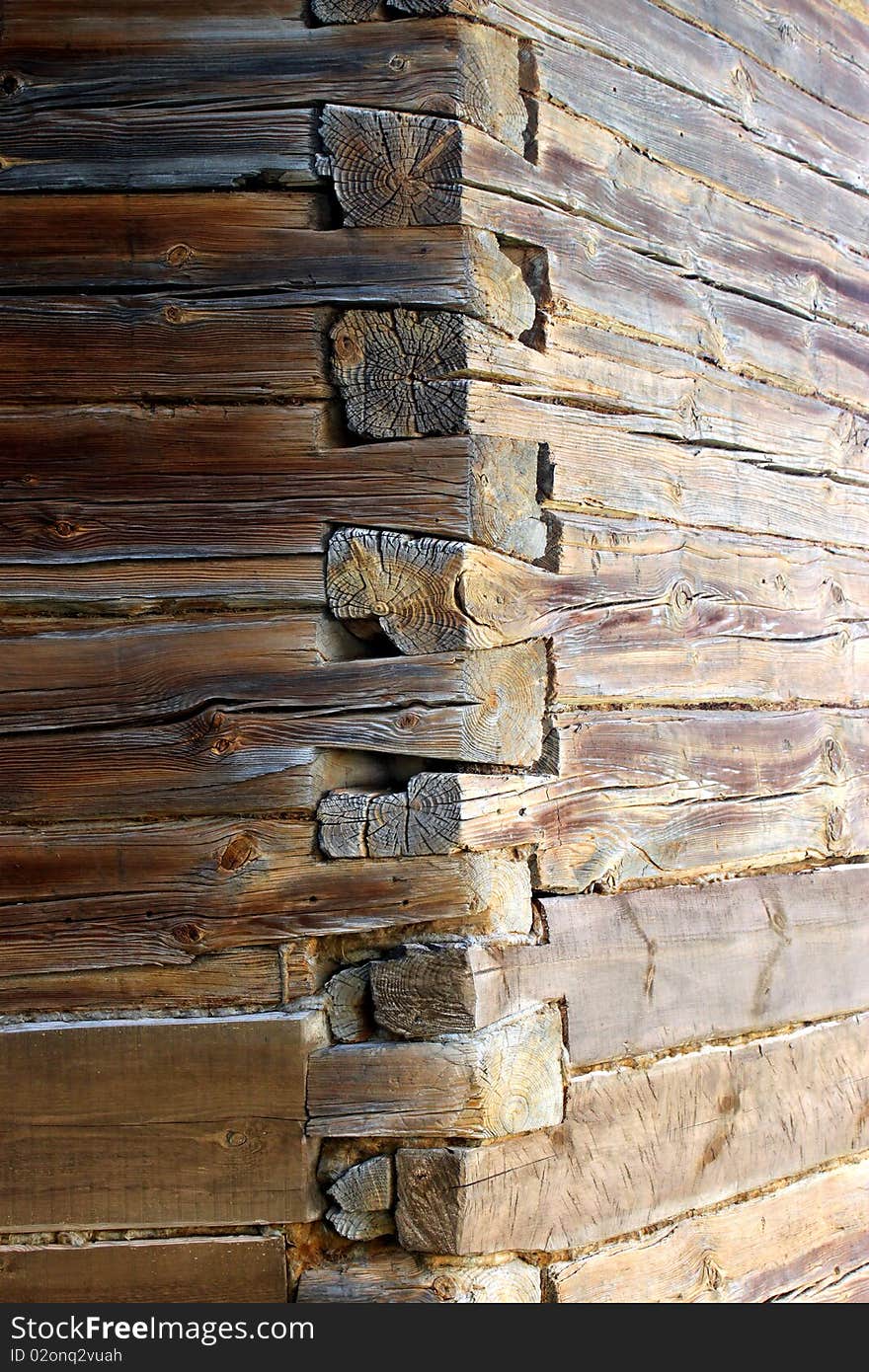 Corner of log house