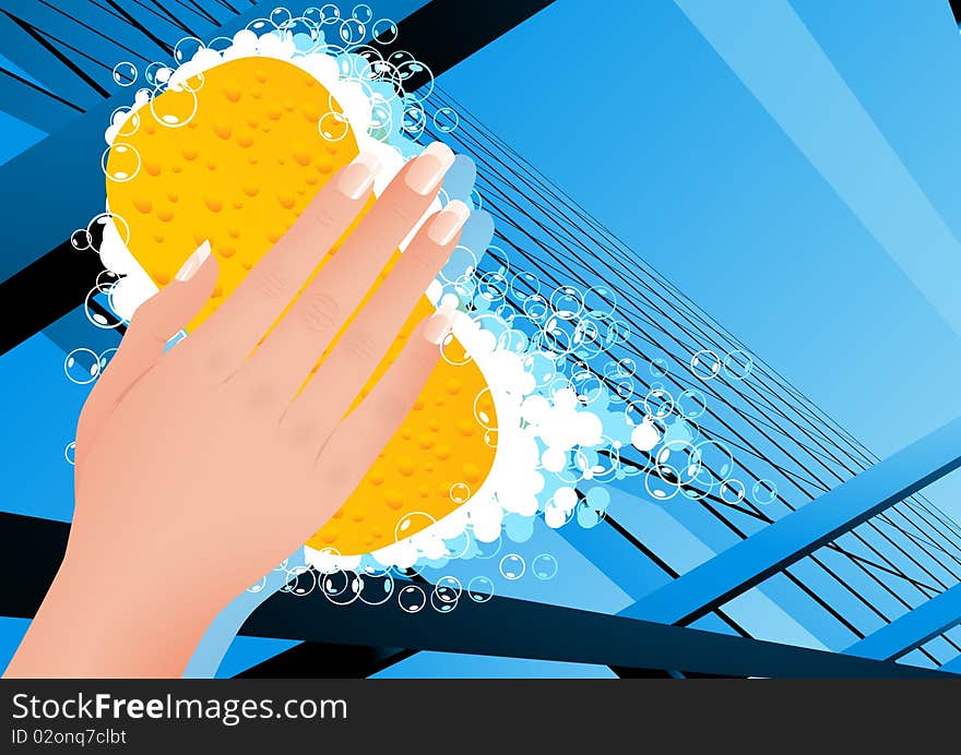 Mirror wash, vector illustration, AI file included