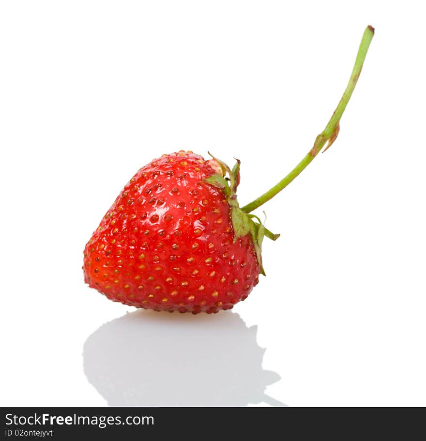 Close-up ripe strawberry, isolated on white