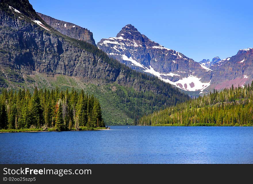 Scenic landscape of Swift current lake in Montana. Scenic landscape of Swift current lake in Montana