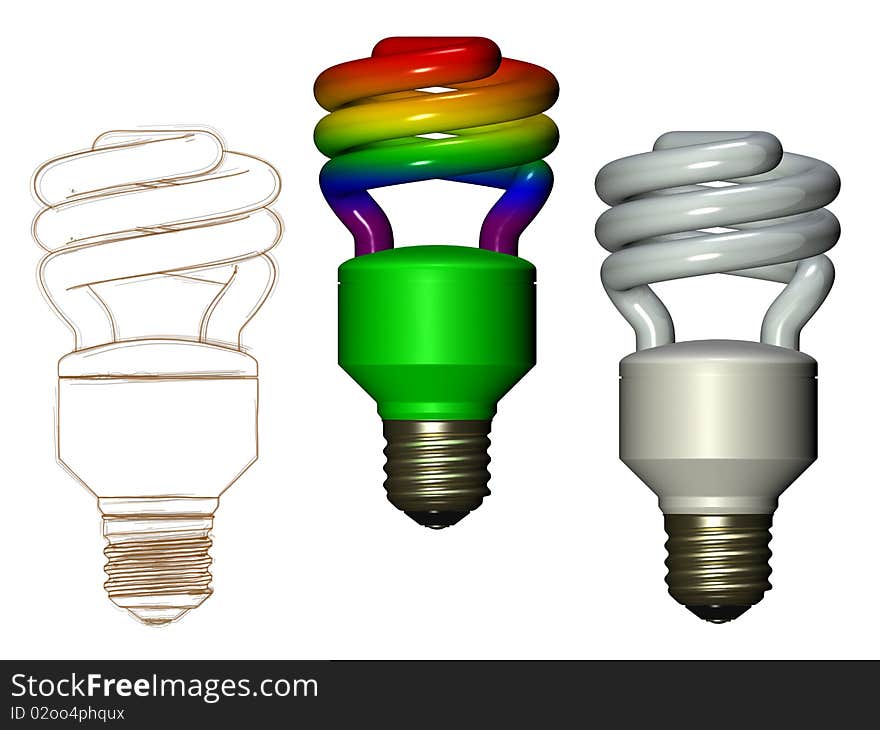 Compact fluorescent lamp with sketch