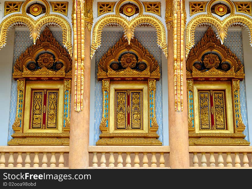 Thai Temple in khonkane province with clear blue day. Thai Temple in khonkane province with clear blue day