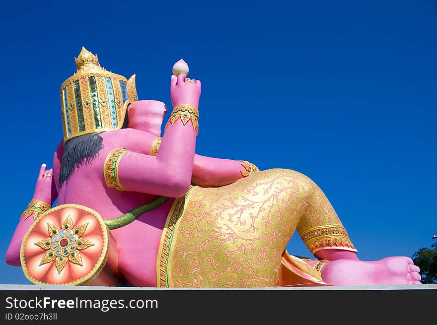 The  back of Indian Statue, at the Landmarks of Bangkok. The  back of Indian Statue, at the Landmarks of Bangkok
