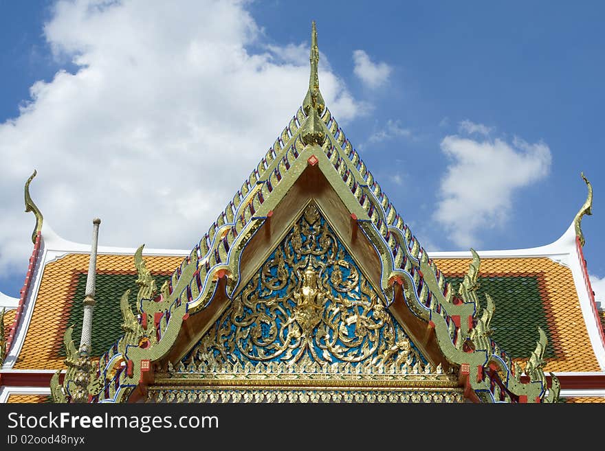 Tile Roof Of Buddhism Temple