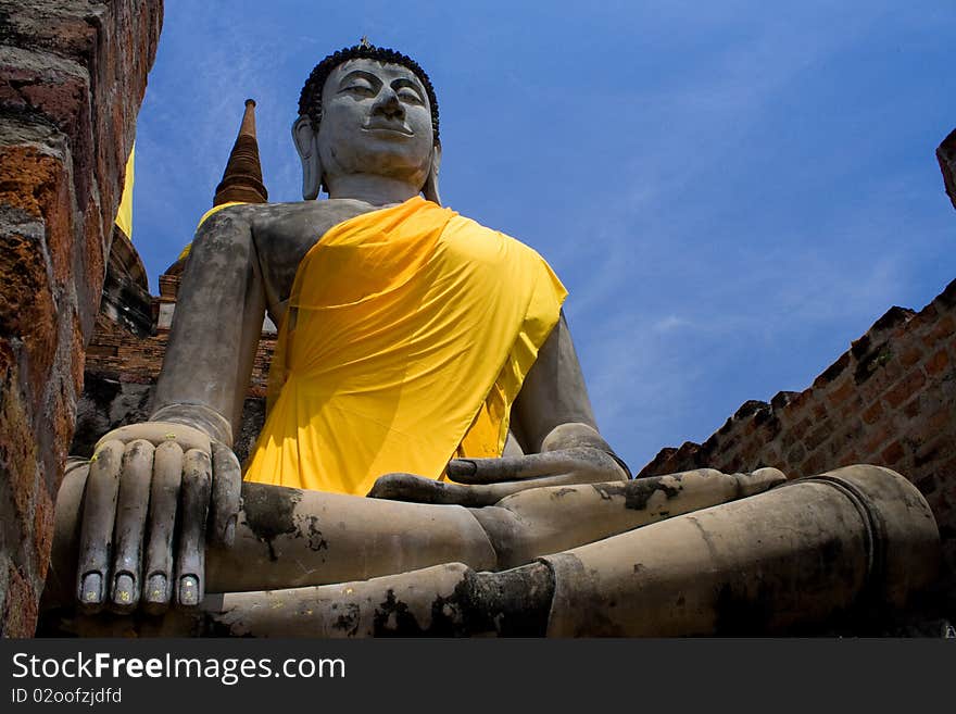 Old Buddha At Ayuthaya, Thaialnd