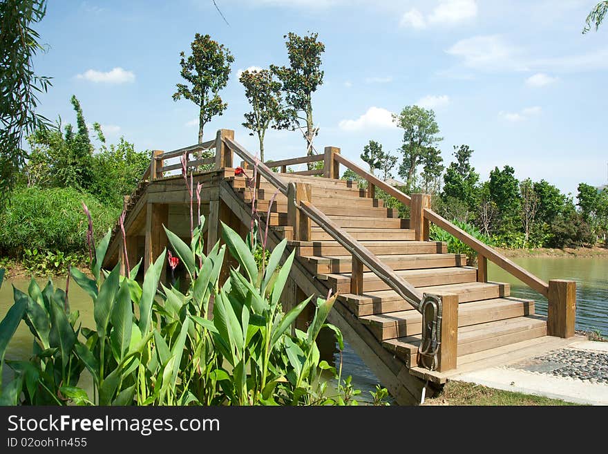 Bridges, gardens and water, Chinese antique building. Bridges, gardens and water, Chinese antique building