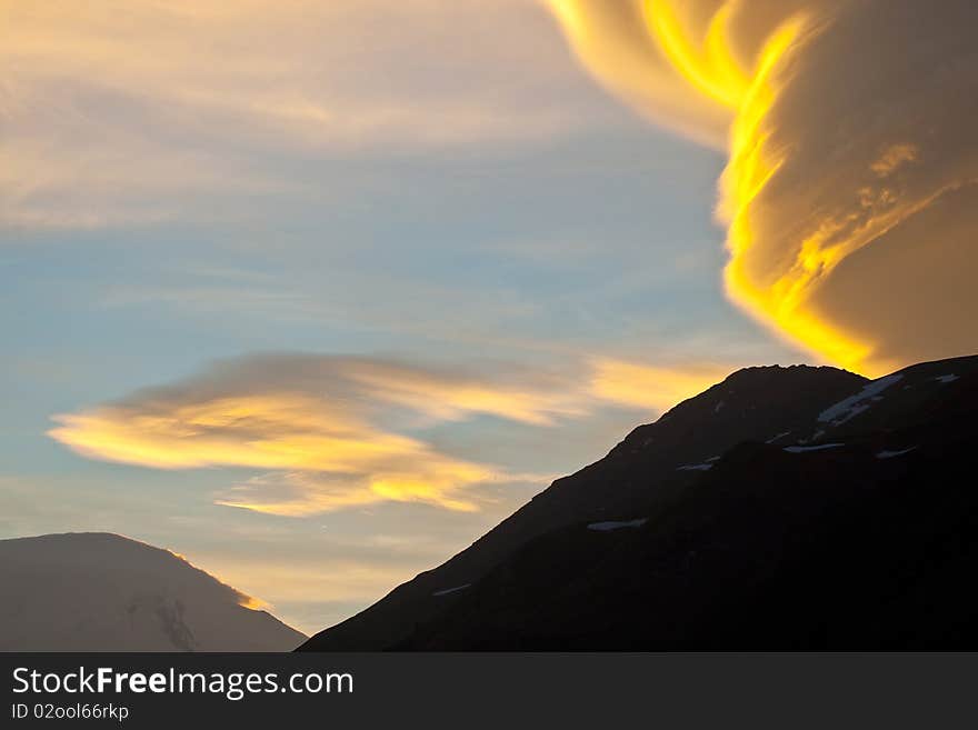 Natural phenomenon in Caucasus Mountains, Elbrus, Adilsu june 2010