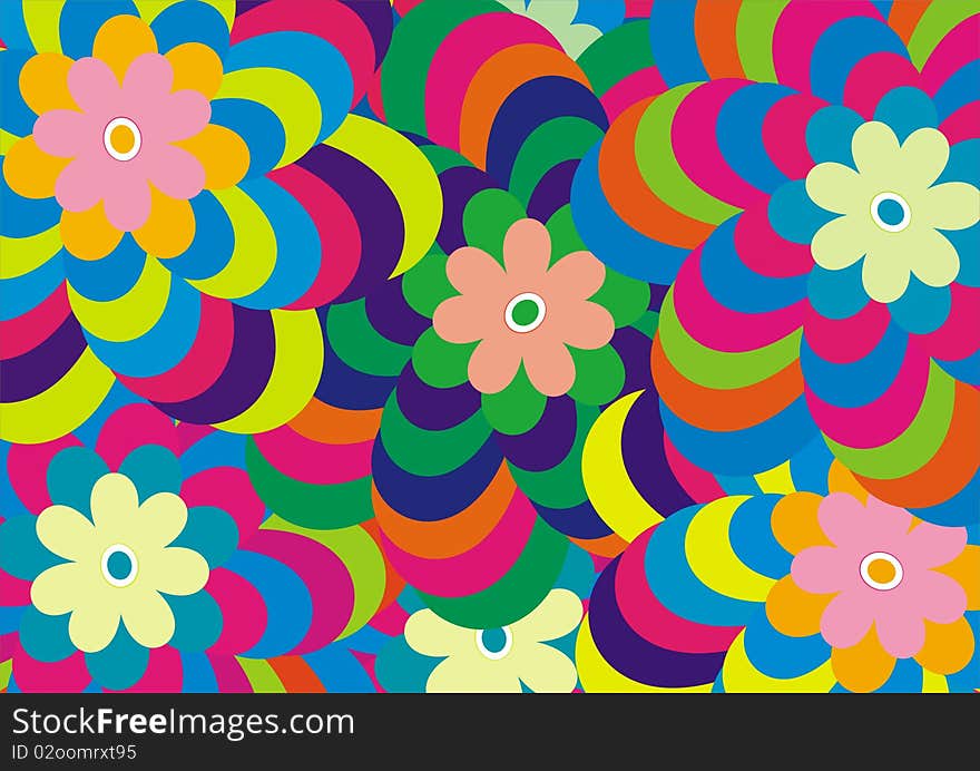 Color background with floral and abstract patterns. Color background with floral and abstract patterns.