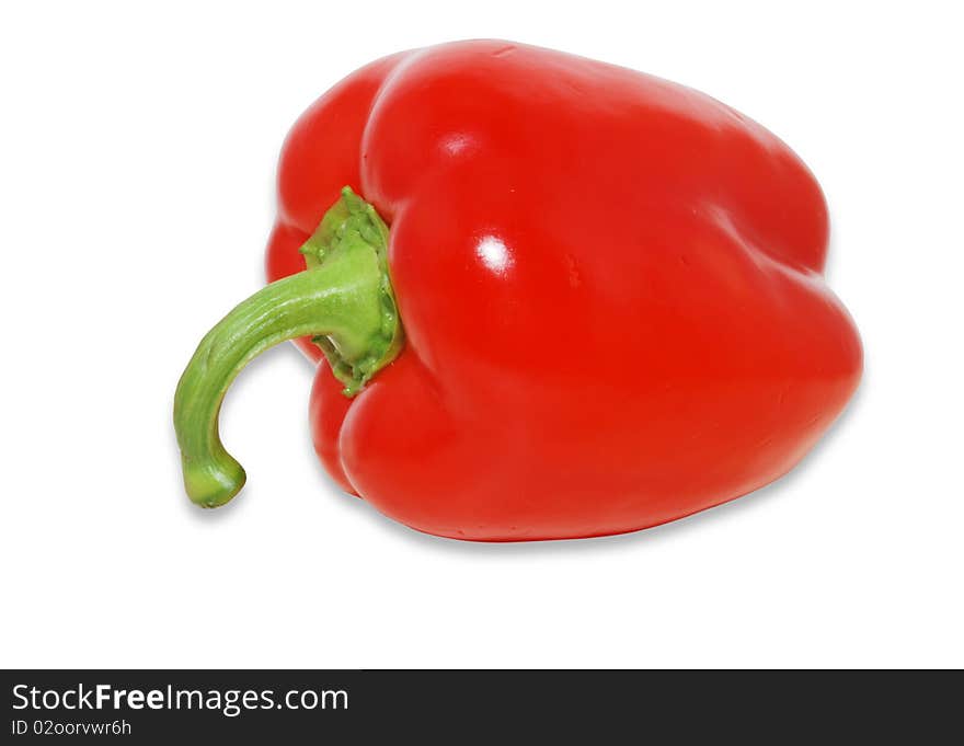 Red pepper on a white background